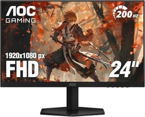 AOC 24G42HE 24 inch Gaming Monitor 1920x1080 200Hz, IPS Panel, Console Gaming Ready, Full HD